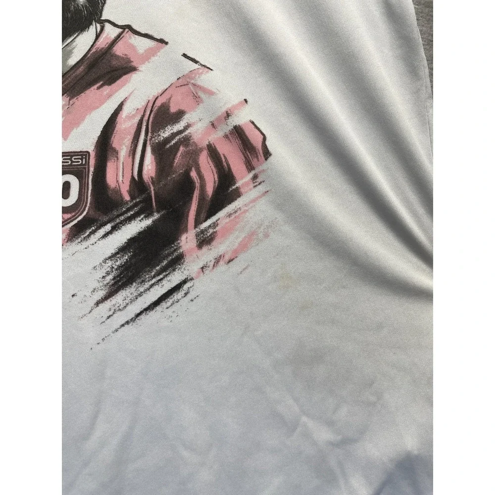 Messi Collection T Shirt Boys M (10-12) White Graphic Print LCW Kids Messi Logo